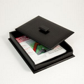 Letter Tray - Black "Croco" Leather